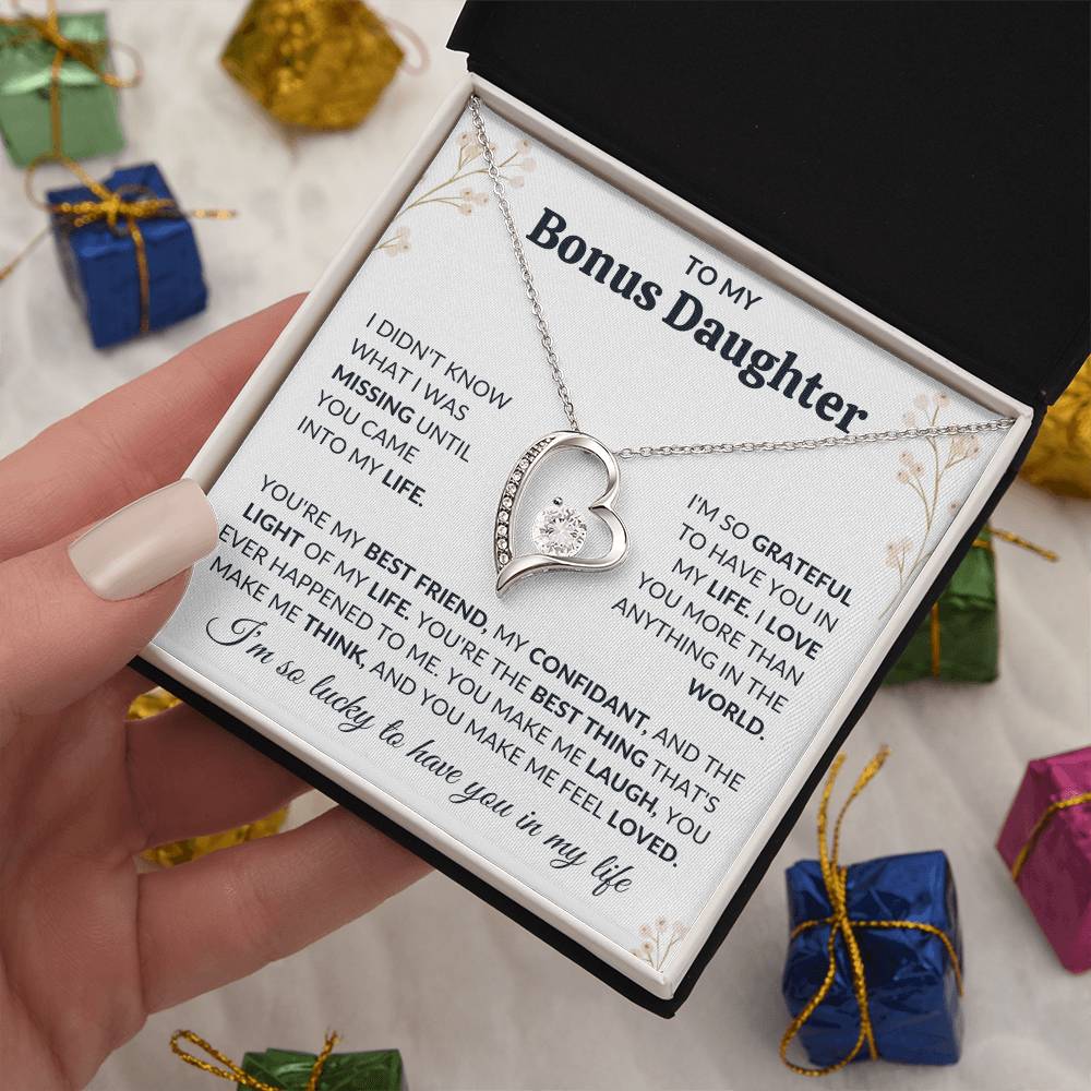 To My Bonus Daughter | Forever Love Necklace