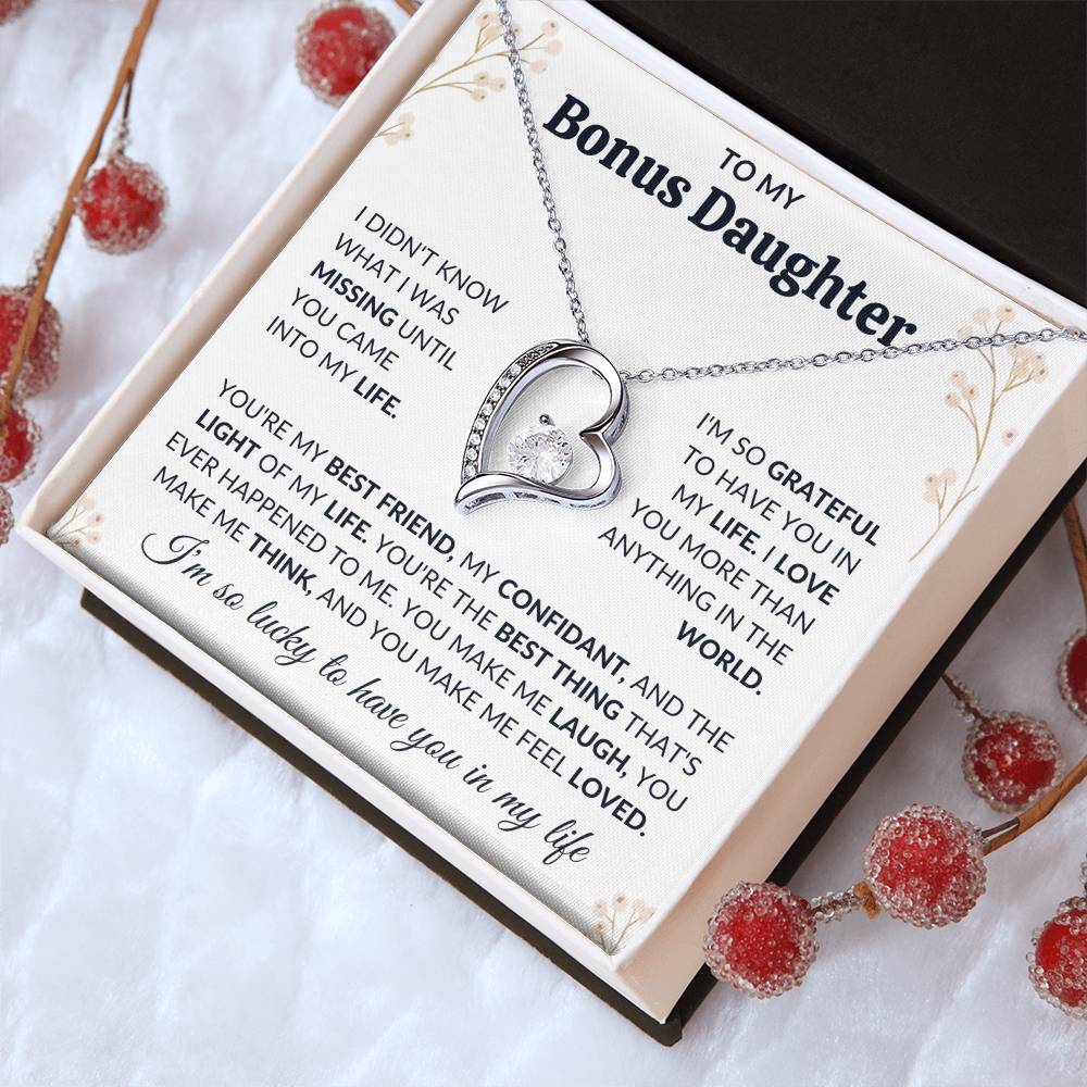 To My Bonus Daughter | Forever Love Necklace