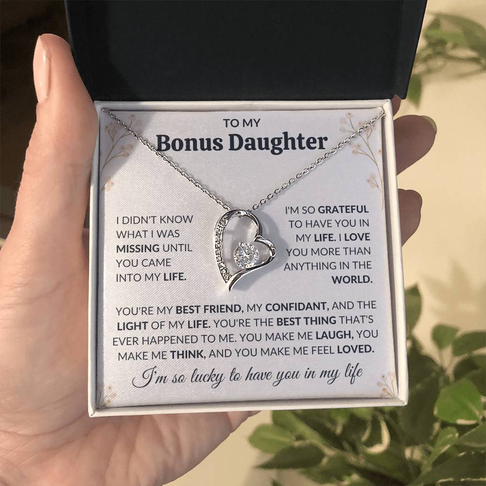 To My Bonus Daughter | Forever Love Necklace