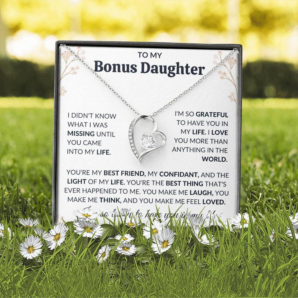 To My Bonus Daughter | Forever Love Necklace