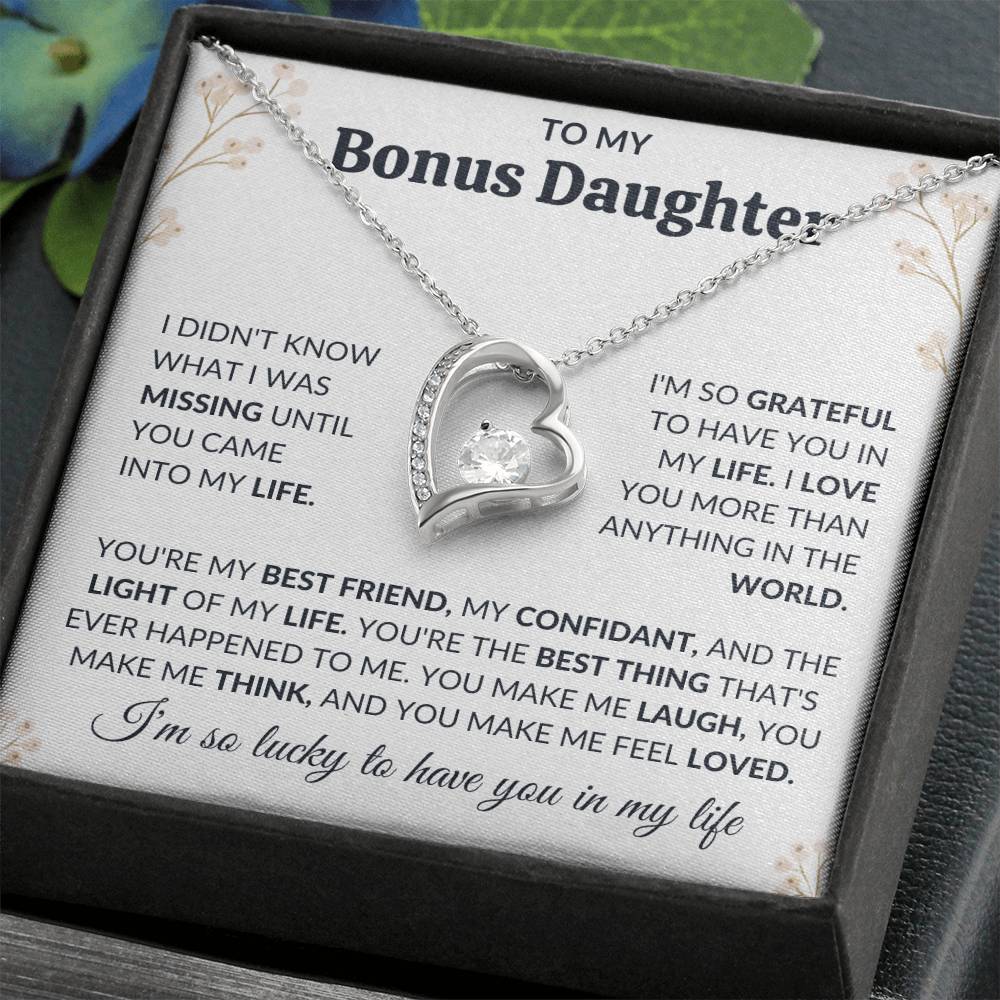 To My Bonus Daughter | Forever Love Necklace