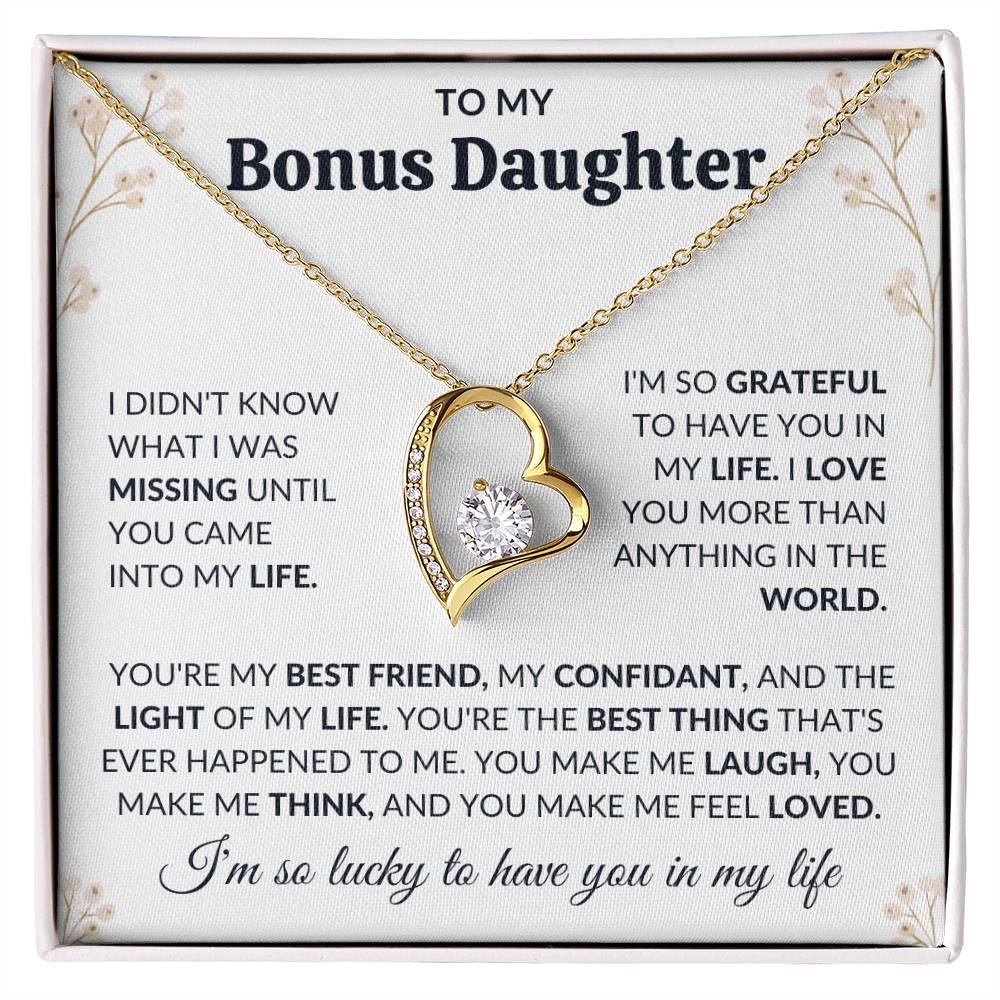 To My Bonus Daughter | Forever Love Necklace